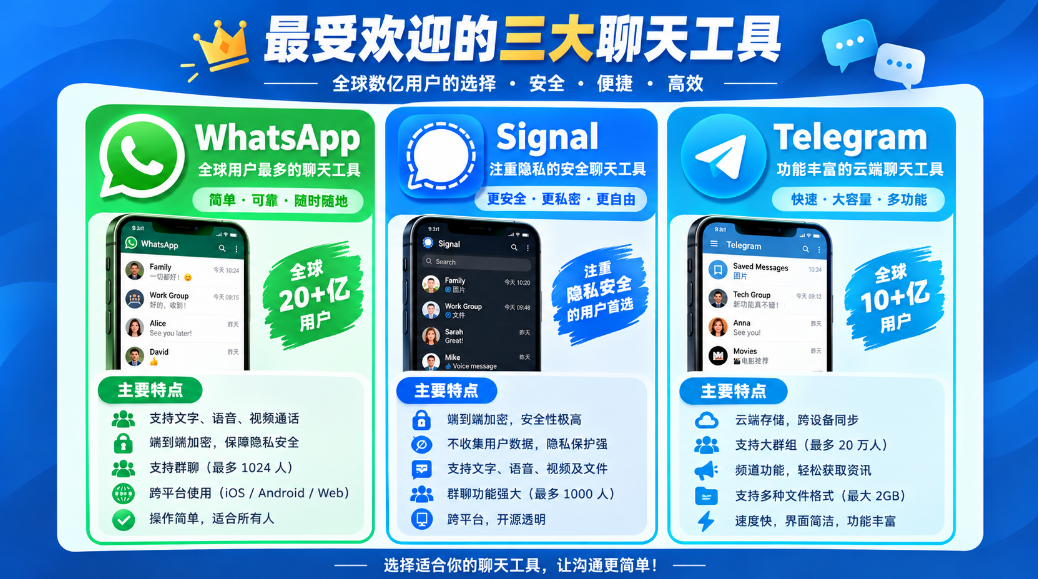 三大聊天工具的特点